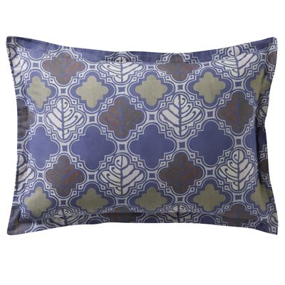 Linge de lit motif feuilles géométriques - BECQUET CRÉATION