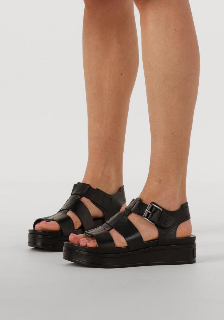 zwarte shabbies platte sandalen maro bold