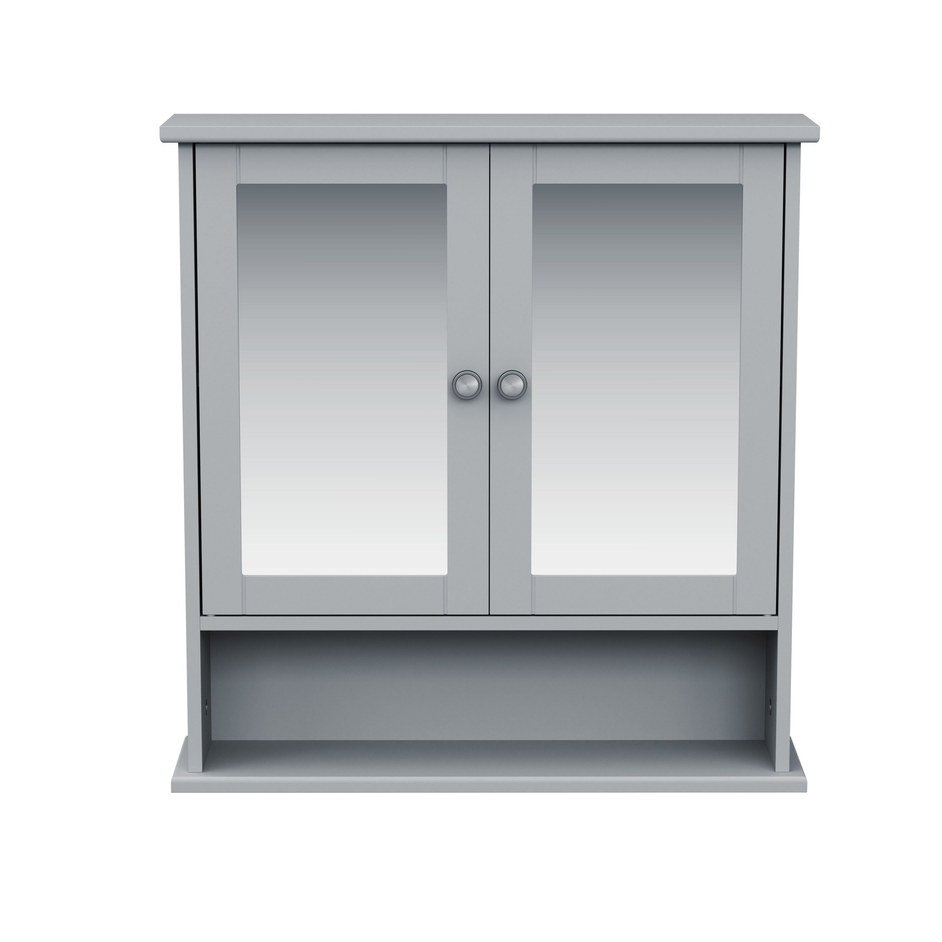 Hängeschrank FONTANA mit Spiegel 56 x 13 x 58 cm grau