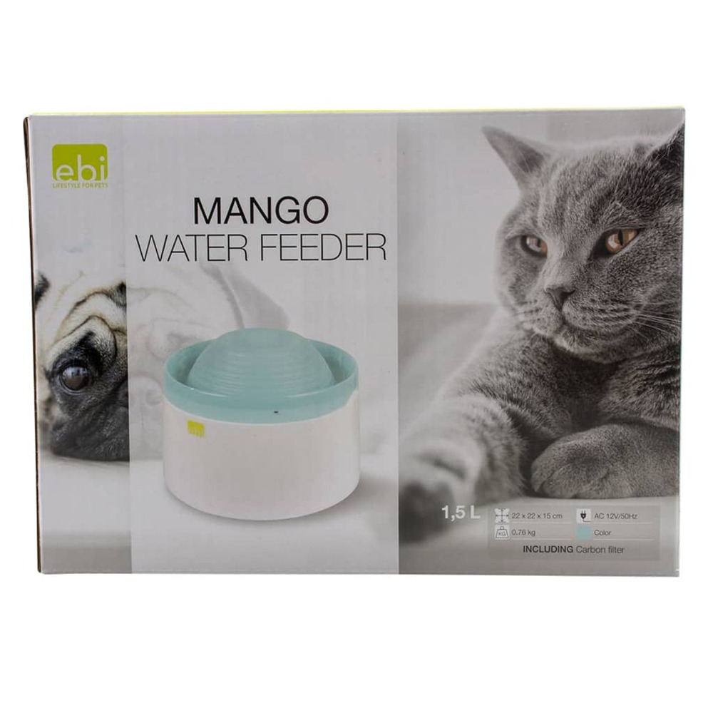 Bol à eau pour animaux de compagnie mango 1,5 l bleu