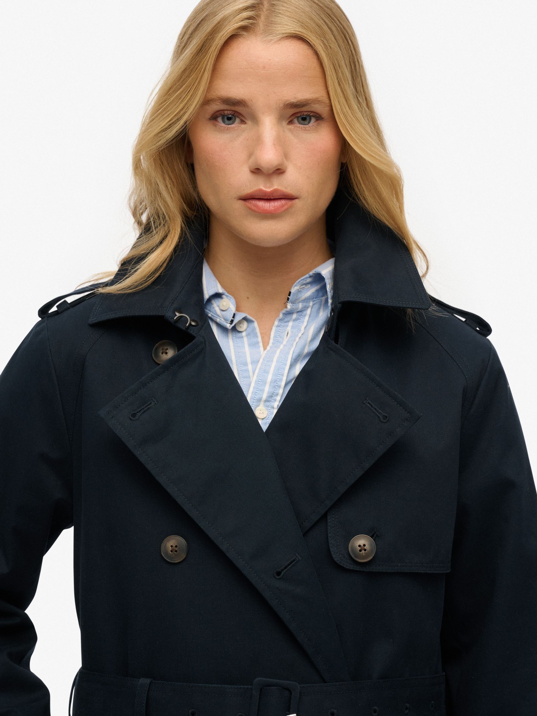 Blauw - Superdry Classic Trench Coat