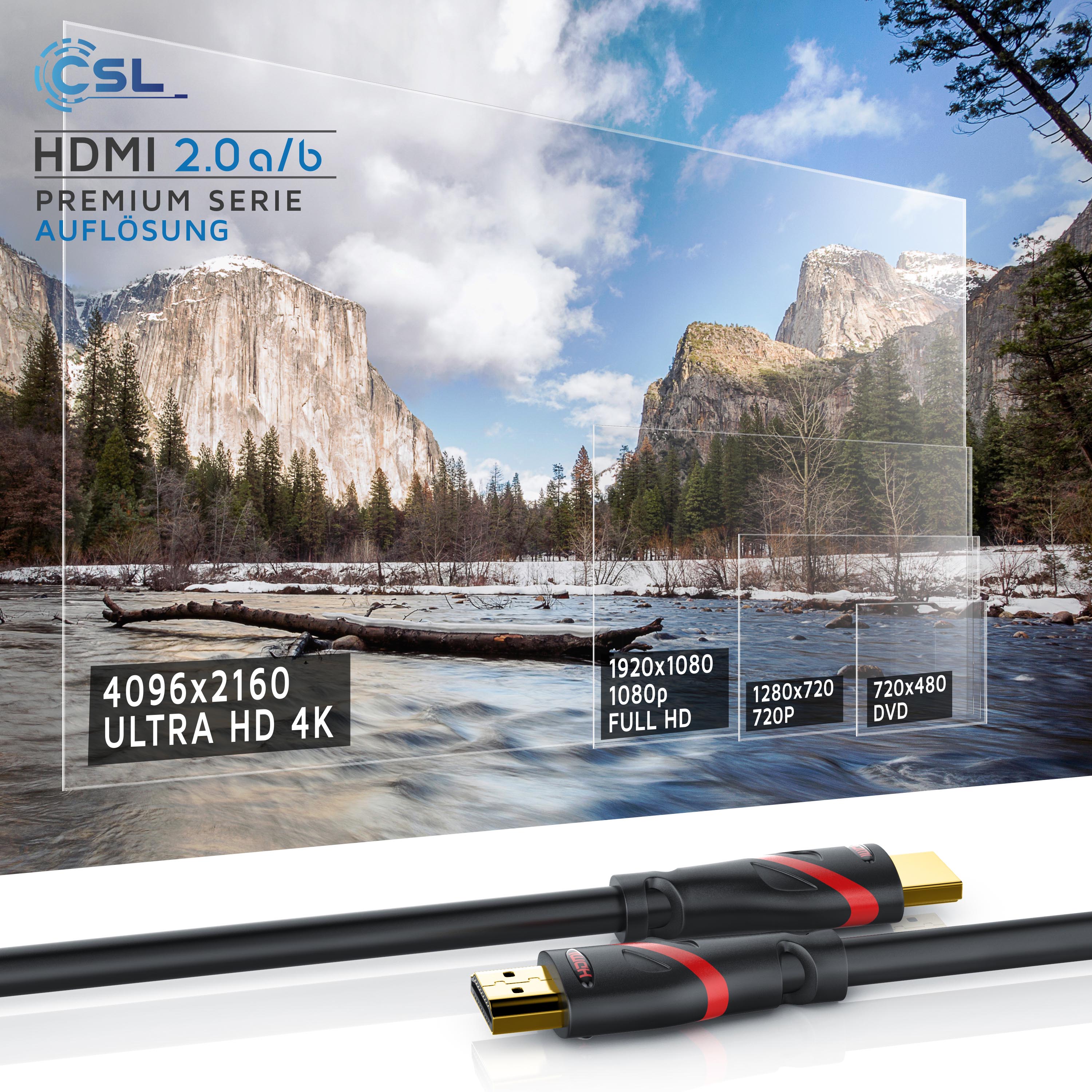 CSL 8k HDMI Kabel 2.1, 4K Ultra HD, UHD, Full HD, 3D, ARC, High Speed mit Ethernet, HDMI Typ A - 4m