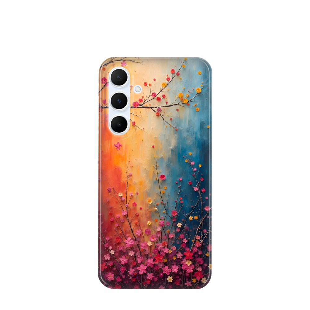 Samsung Galaxy A55 Kunststoff Hülle Ein Blütenmärchen - Blau / Gelb / Rot