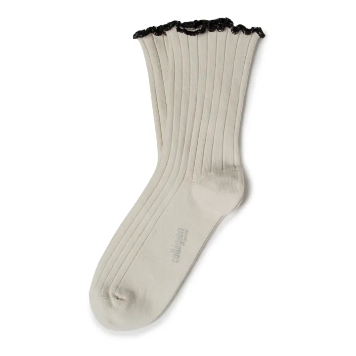 Collégien Chaussettes Delphine | Blanc cassé