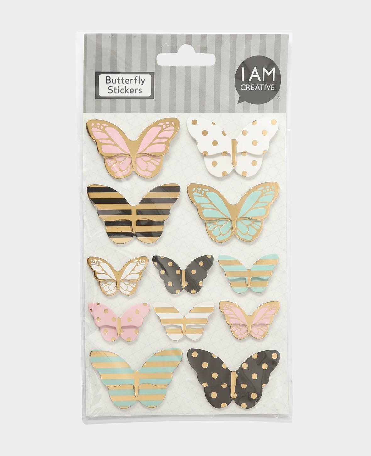 (12er Set) 38-58mm Sticker Butterfly Schmetterling Aufkleber für DIY Dekoration
