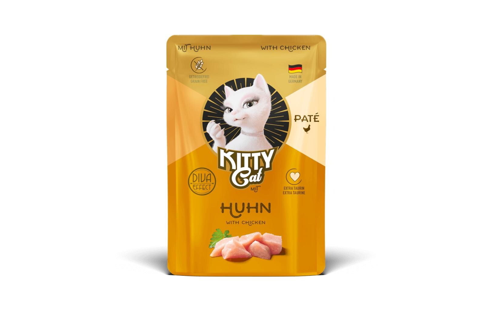 Nassfutter Paté Pouch Huhn 85 gAlleinfuttermittel für ausgewachsene Katzen