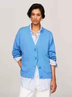 Cardigã oversized com decote em V