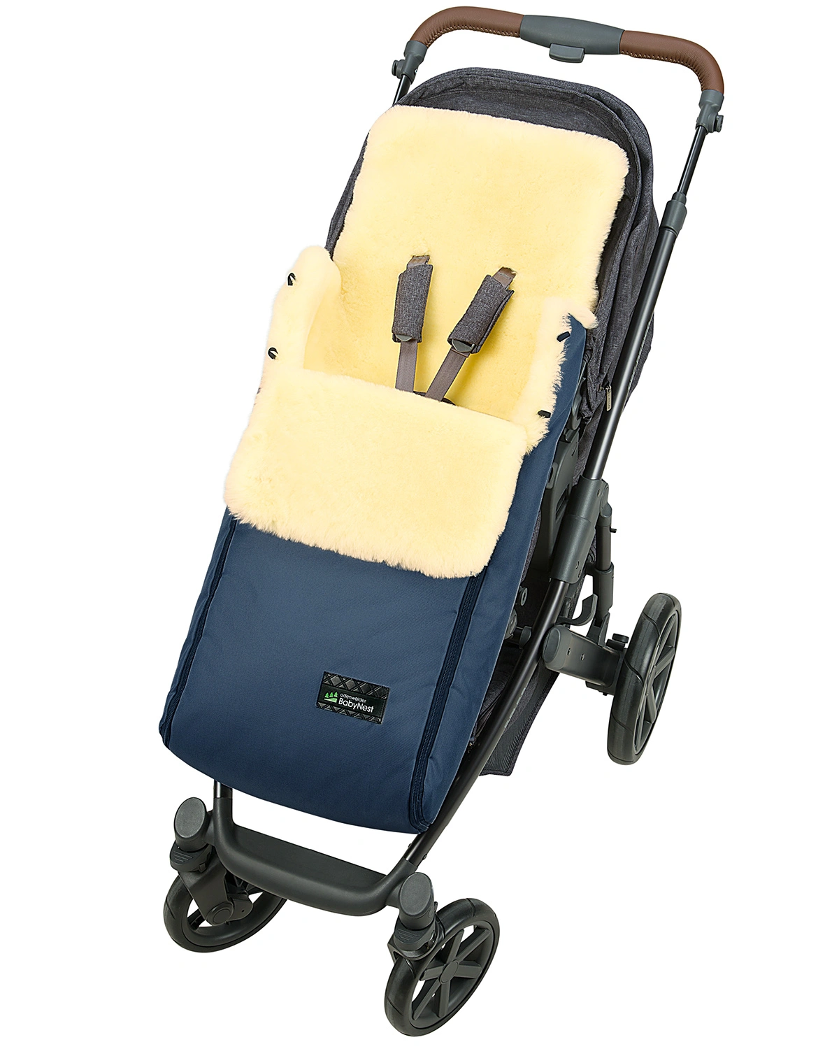 Lammfell-Fußsack PAUL (92cm) in marine