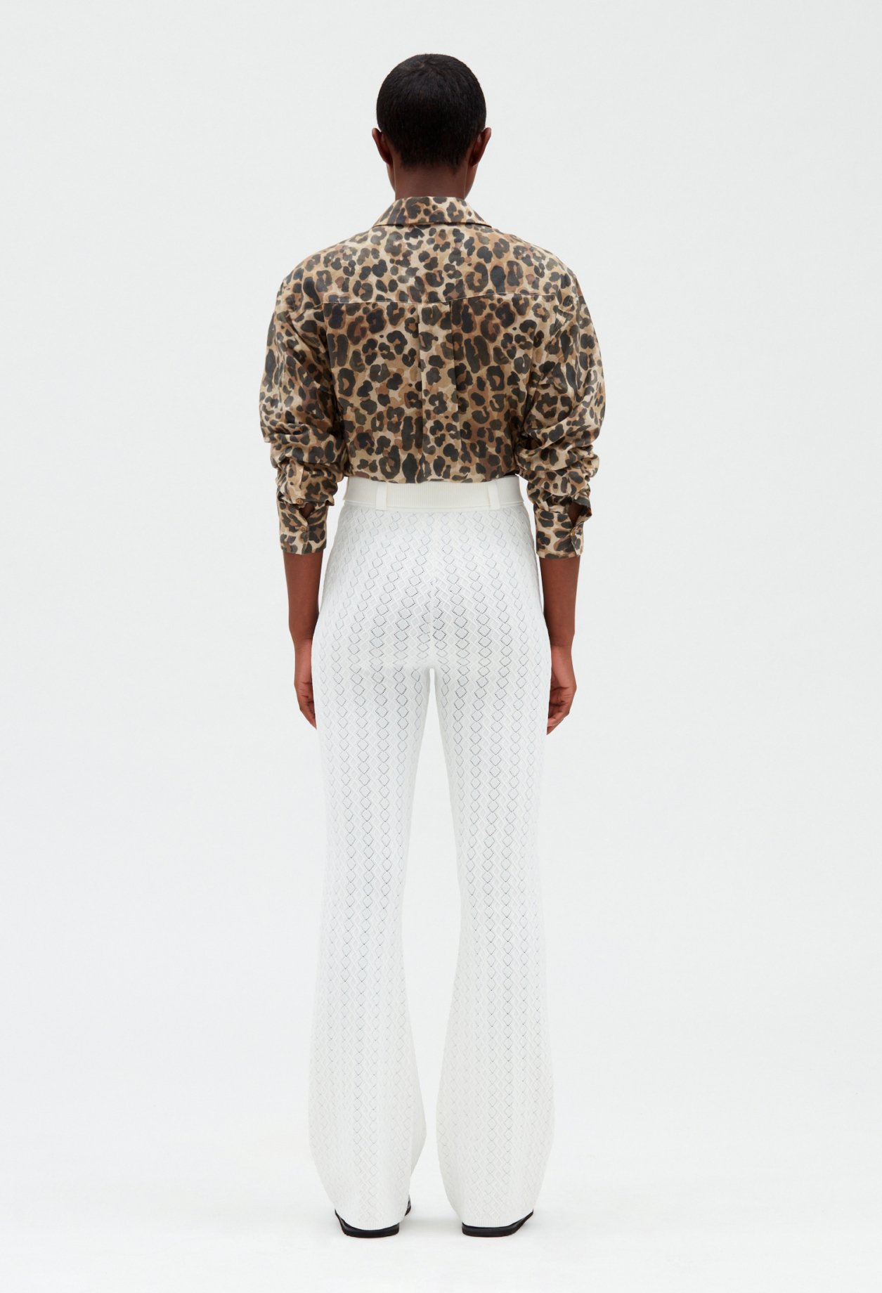 Pantalon maille ecru