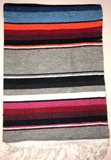 Side Shore Couverture Mex Blanket Mexicaine - Cotton Serape Charcoal