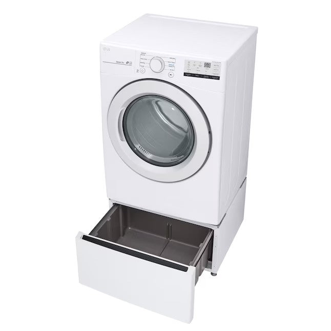 Secadora elétrica empilhável LG de 7,4 pés cúbicos (branca) com certificação ENERGY STAR.