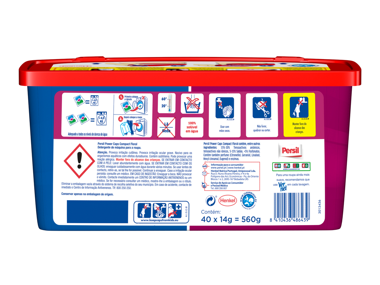 DETERGENTE ROUPA MÁQUINA CÁPSULAS PERSIL FLORAL 40DOSES