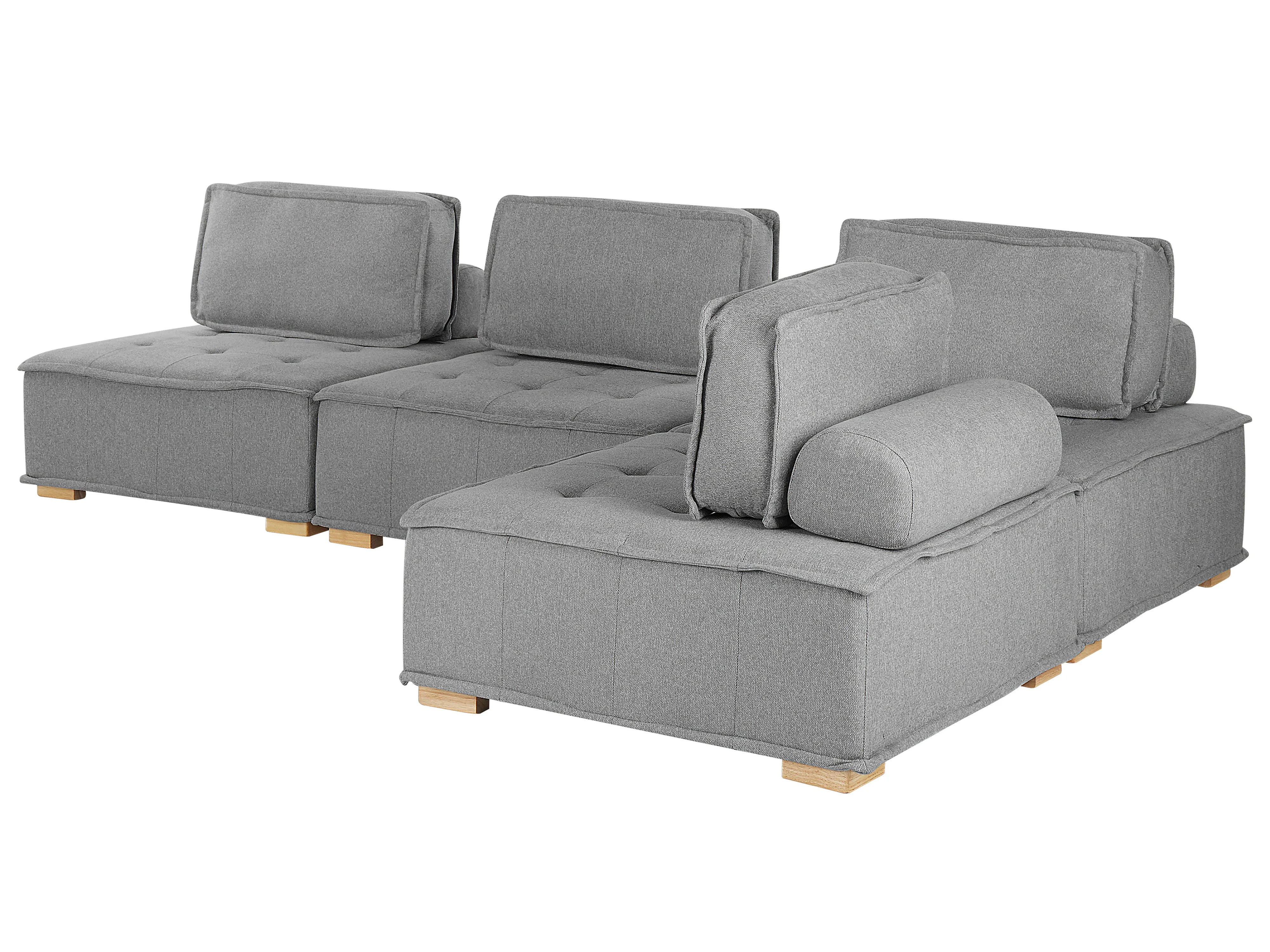 Modulaire hoekbank 4-zits TIBRO Stof Grijs rechtszijdig