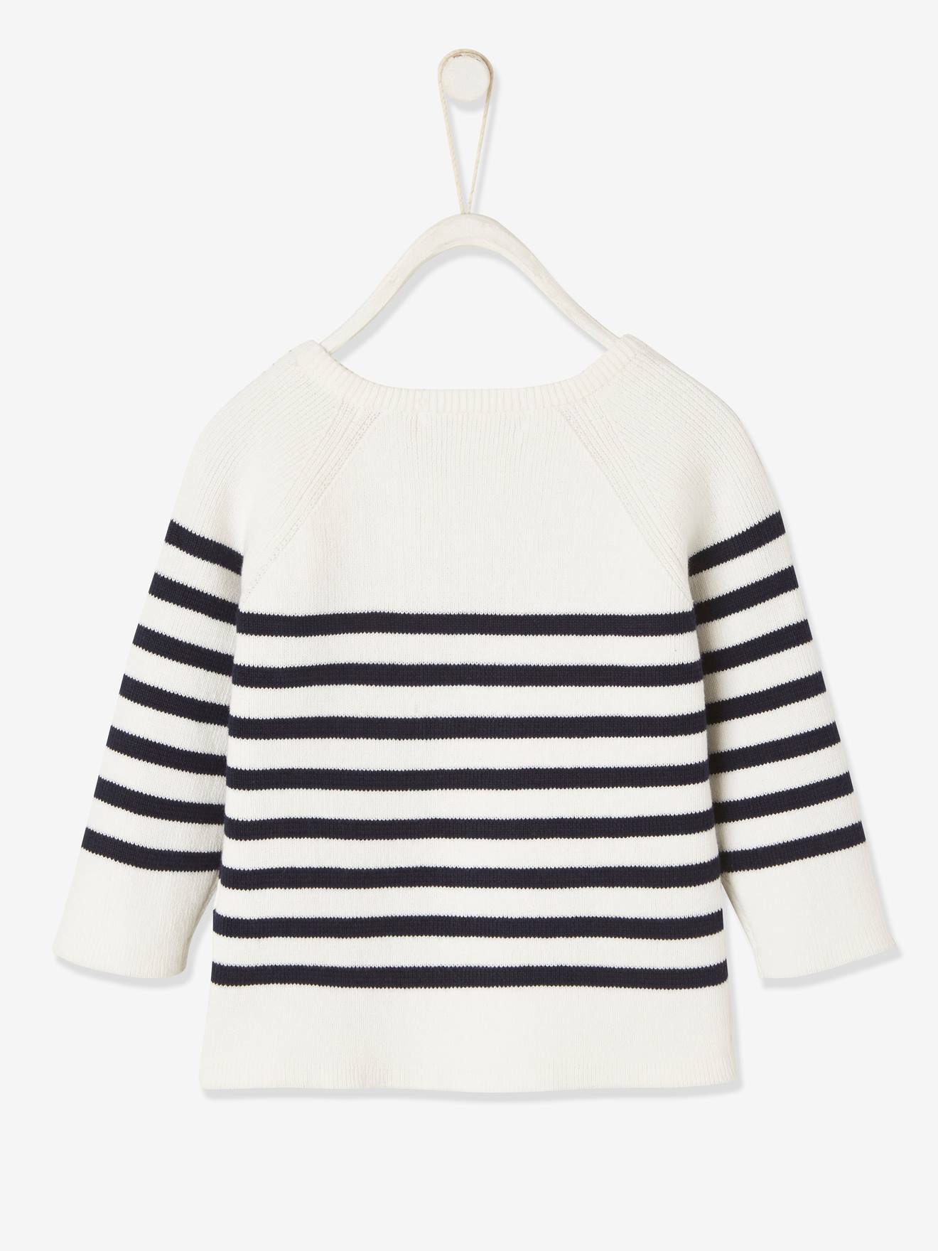 Suéter infantil listrado azul escuro estilo marinheiro
