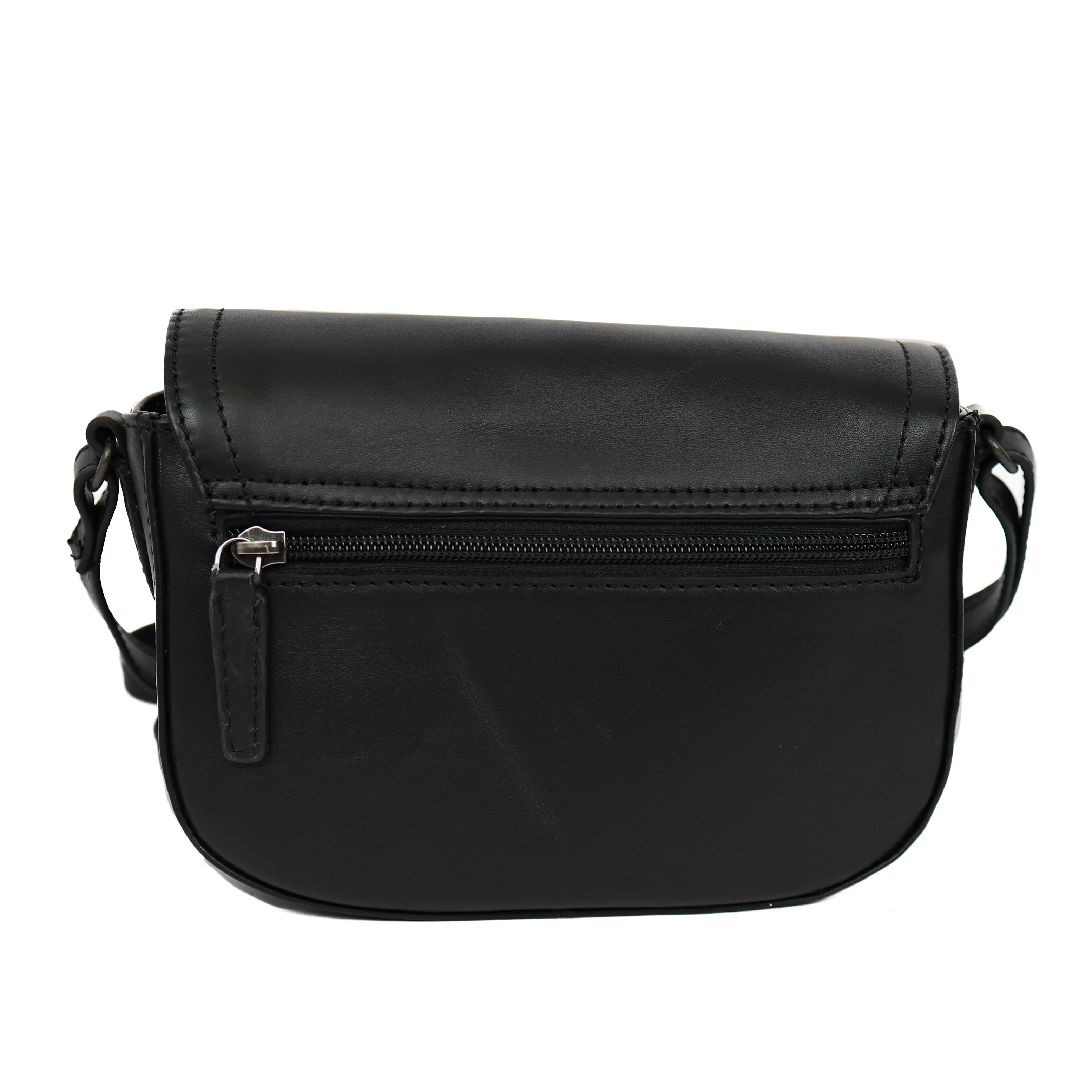 Schoudertasje met flap 'Anastasia' Black Black
