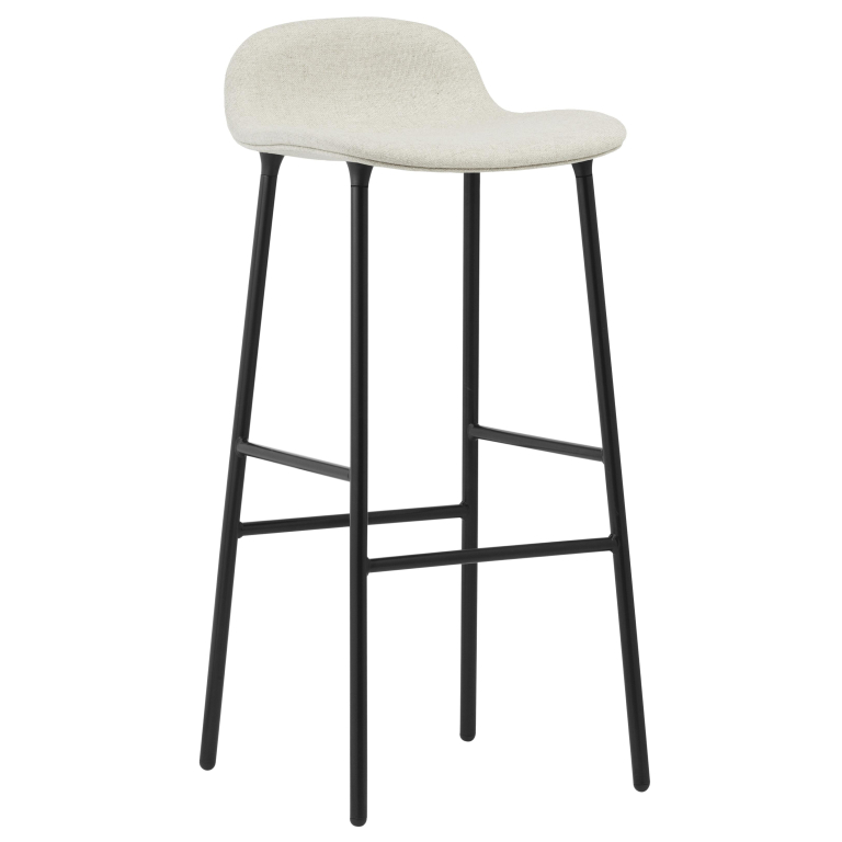 Normann Copenhagen Form barkruk 75 gestoffeerd staal Main Line Flax White