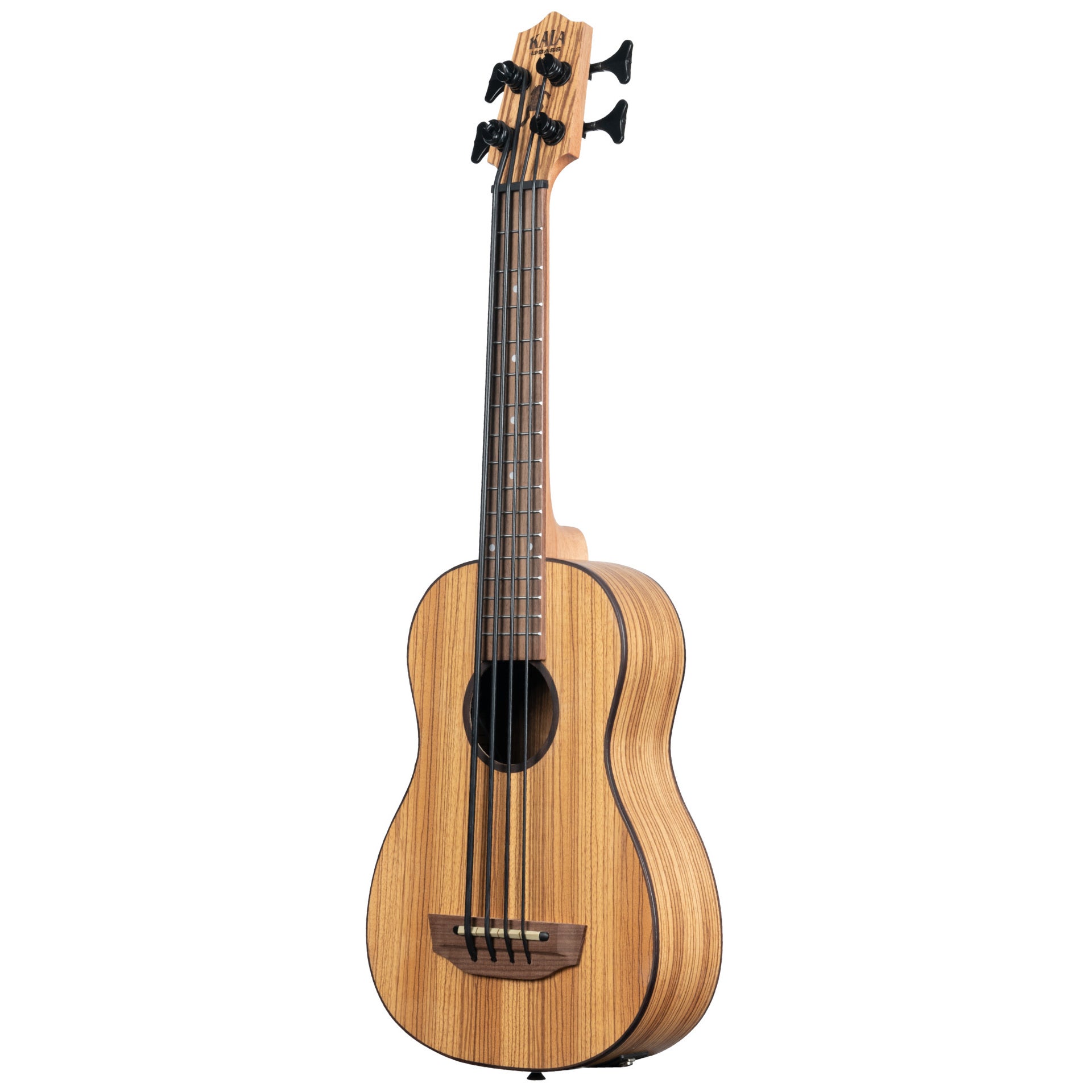 Kala U-Bass Zebrawood Fretted bas ukelele met gigbag