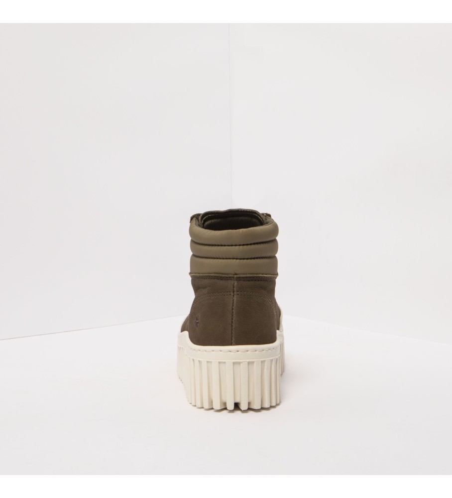 Sapatos de plataforma em couro sintético 1532 Nobuck-W Cáqui-Creme/Brighton
