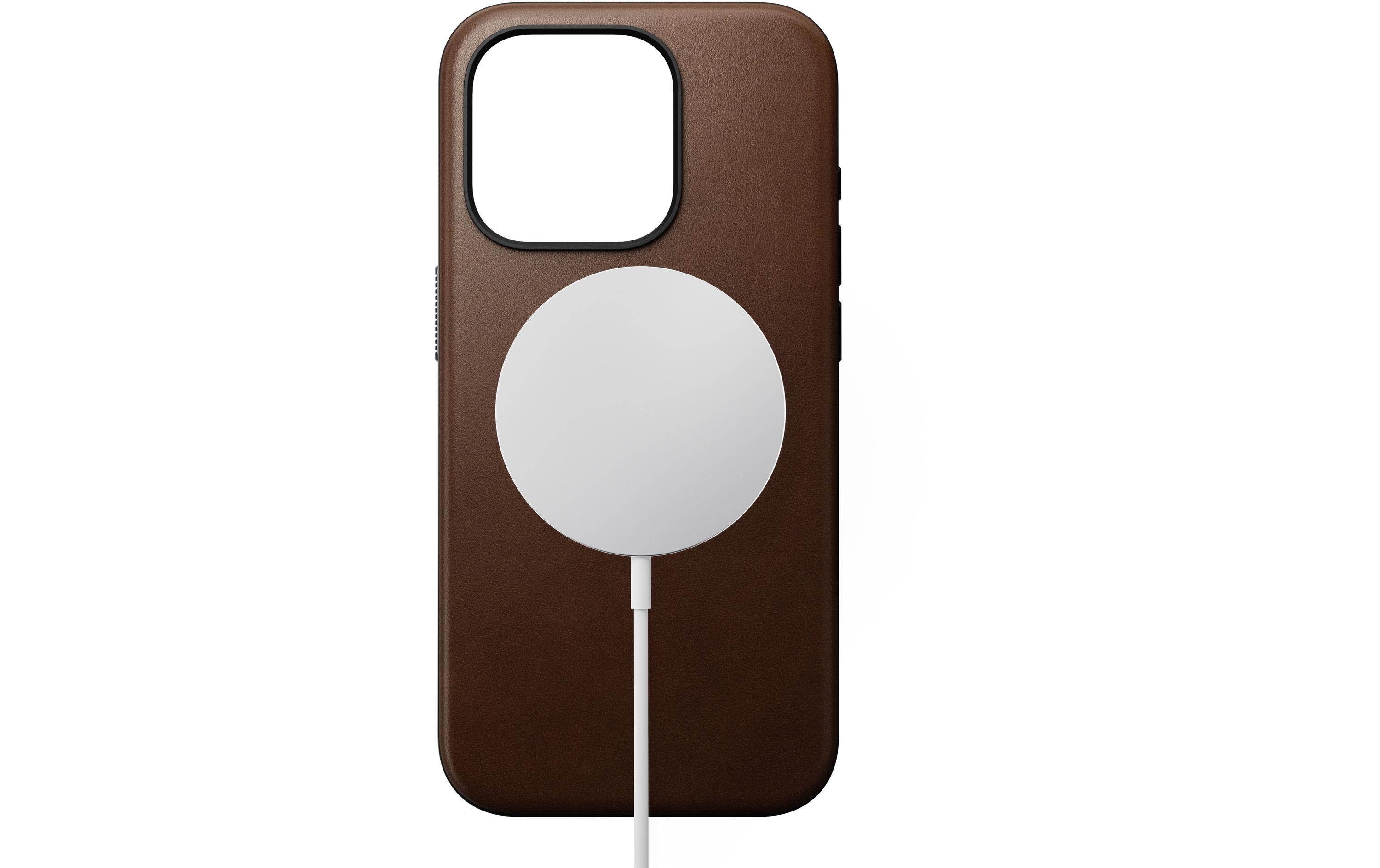 Back Cover Modern Leather iPhone 15 Pro BraunModerne Schutzhülle aus Leder für das Apple iPhone 15 Pro