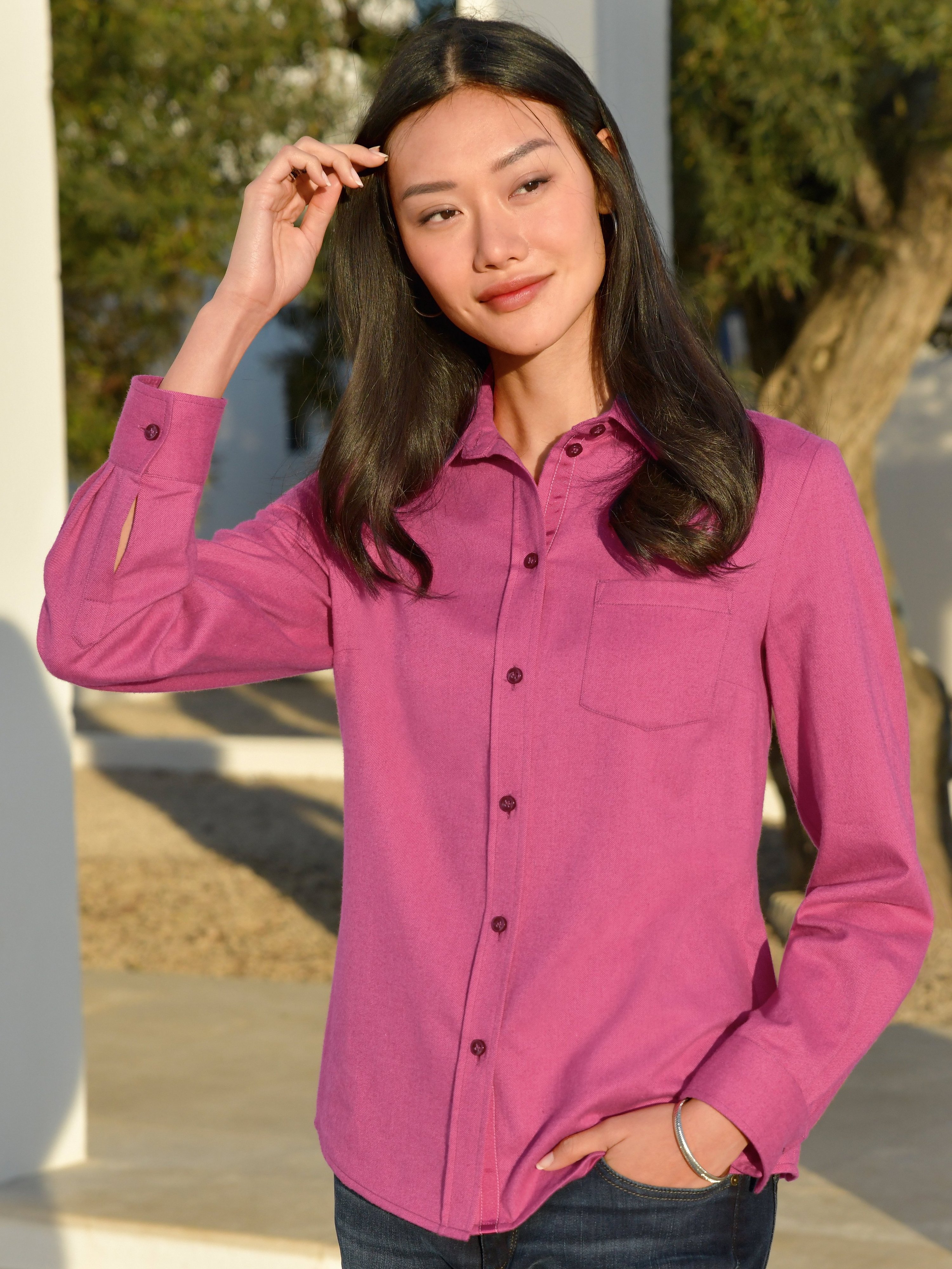 Bluse mit Hemdkragen