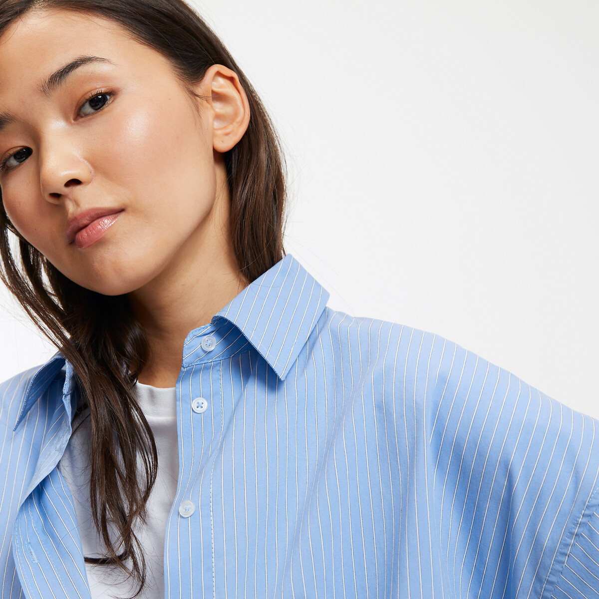 COLEÇÕES LA REDOUTE<br>Camisa listrada folgada, modelo exclusivo APOLLINE