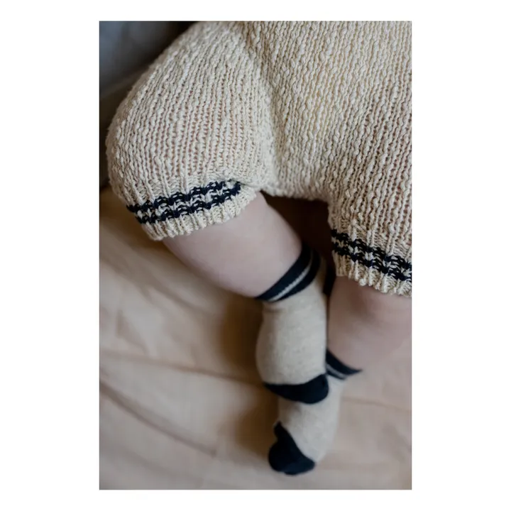 1+ in the family Salopette en Tricot Silver | Beige