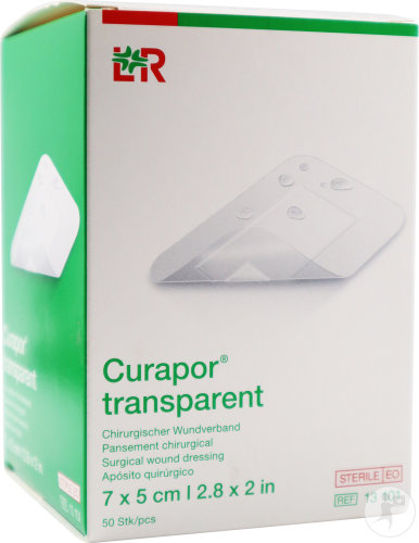 Lohmann & Rauscher Curapor Transparent Stérile Pansement Adhésif Chirurgical 7x5cm 50 Pièces (13101)