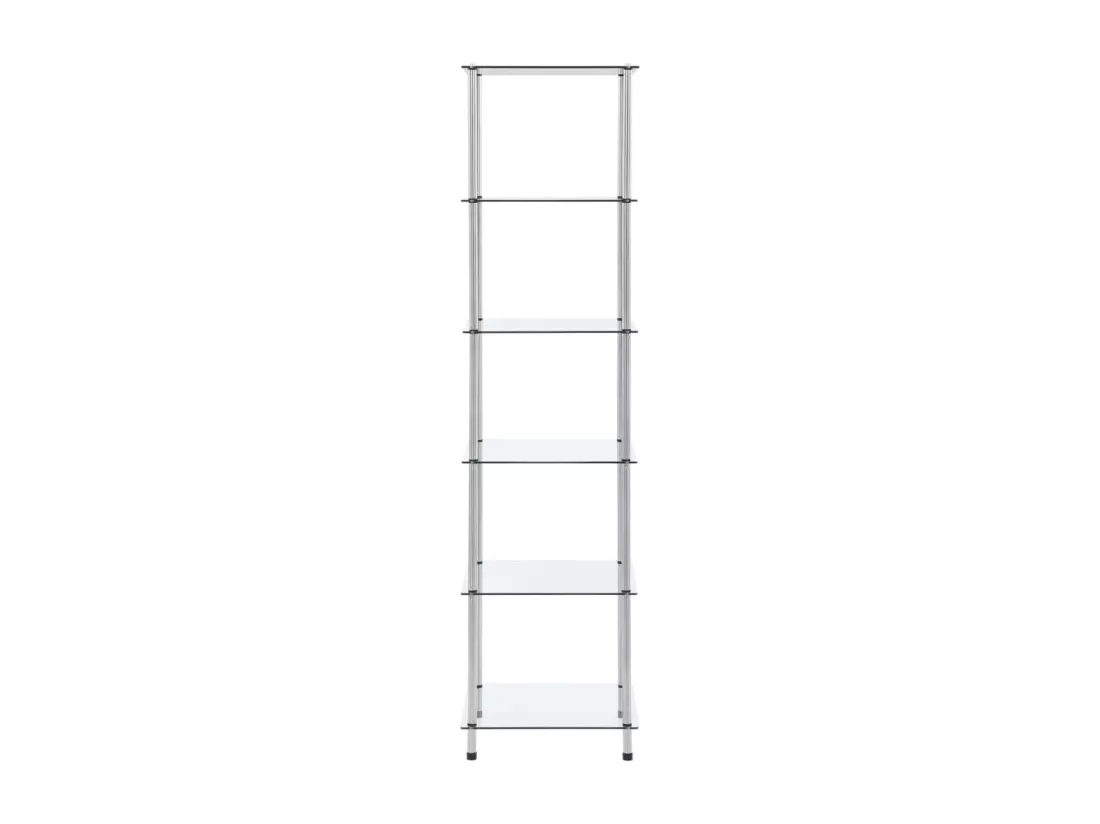 Étagère 6 niveaux Transparent 40x40x160 cm Verre trempé