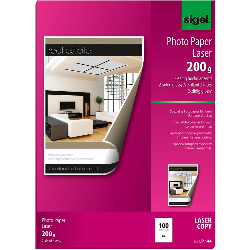 Sigel Photo Paper Laser LP142 Fotopapier, A4, 170 g/m², hochglanz