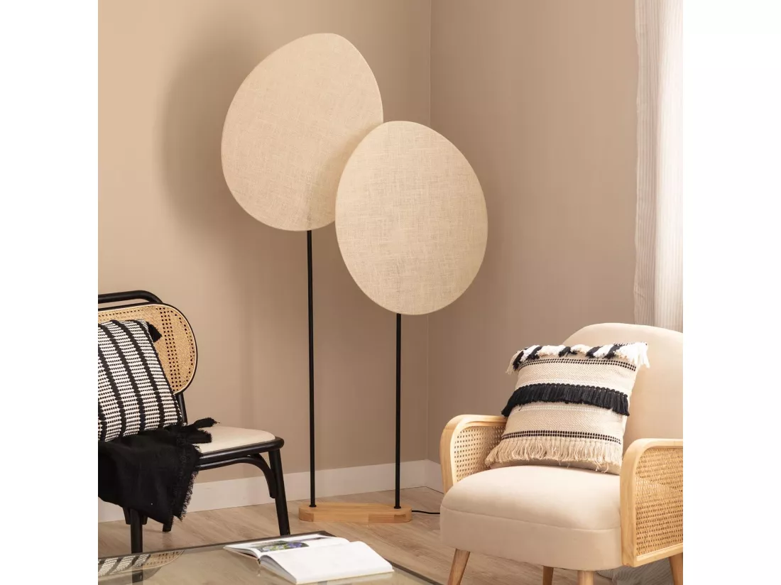 Lampadaire Métal et Textile Elliptica Noir