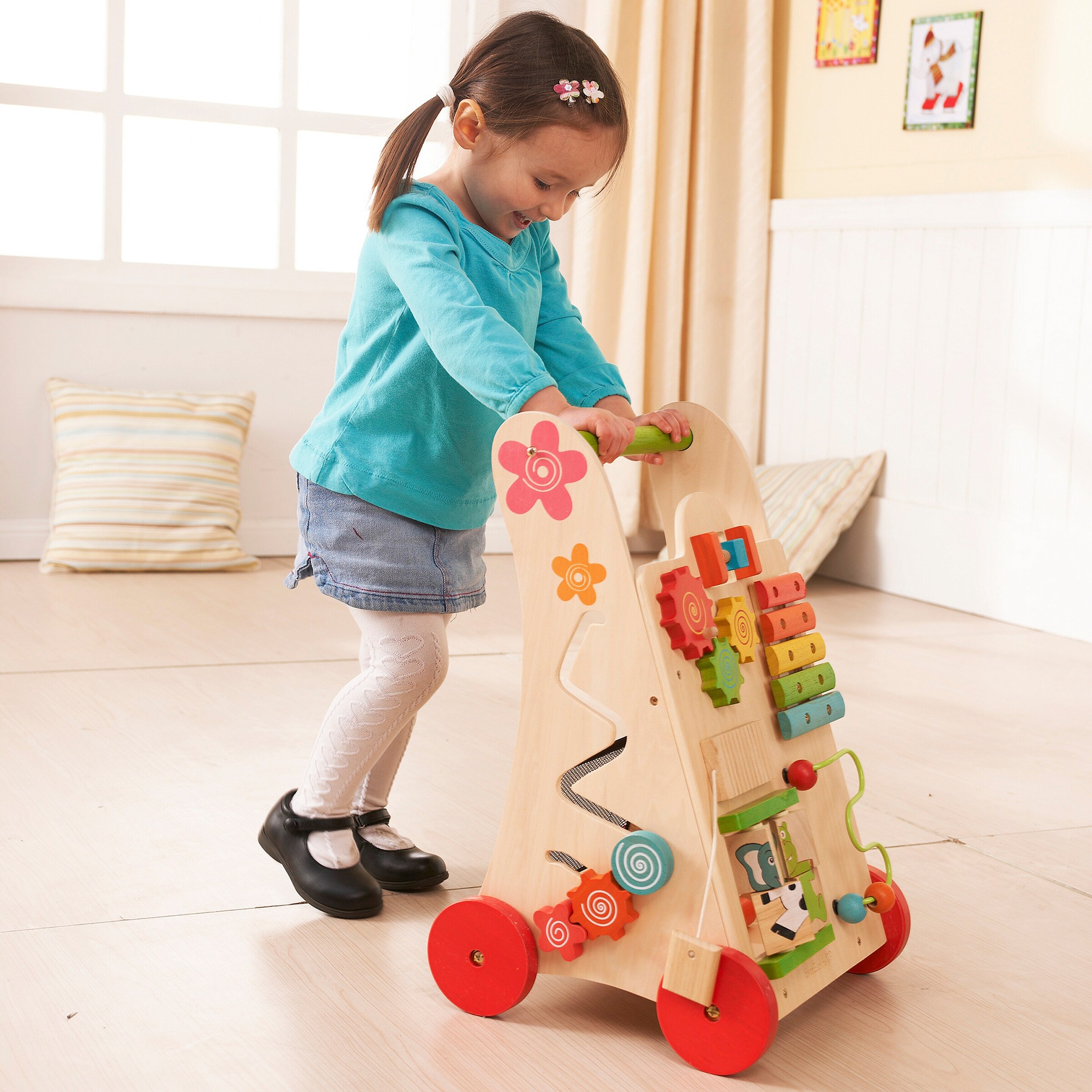 EverEarth Lauflernwagen Spielzeug 2-in-1 aus Holz