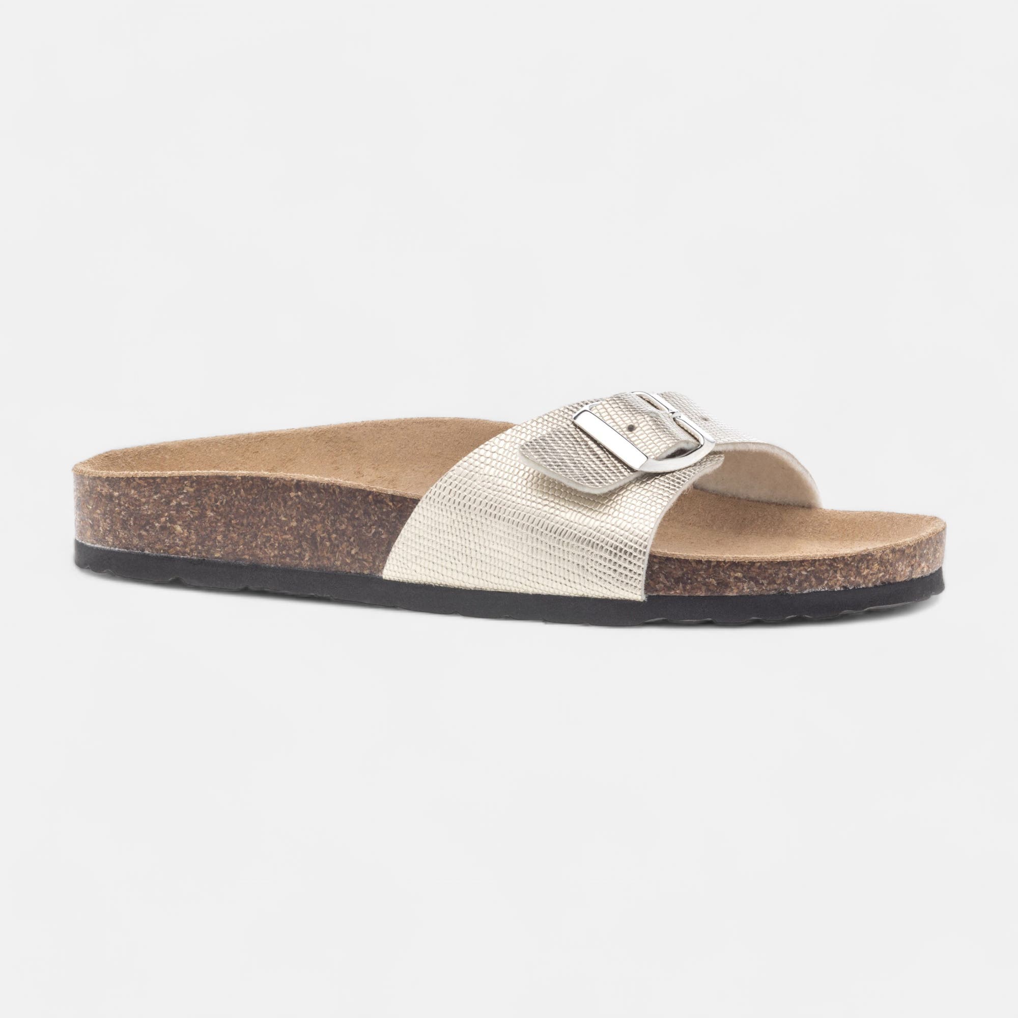 Mules semelle liège Femme or