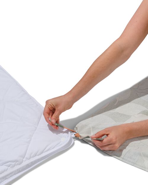 housse de couette flanelle 200x200/220 feuilles pastel