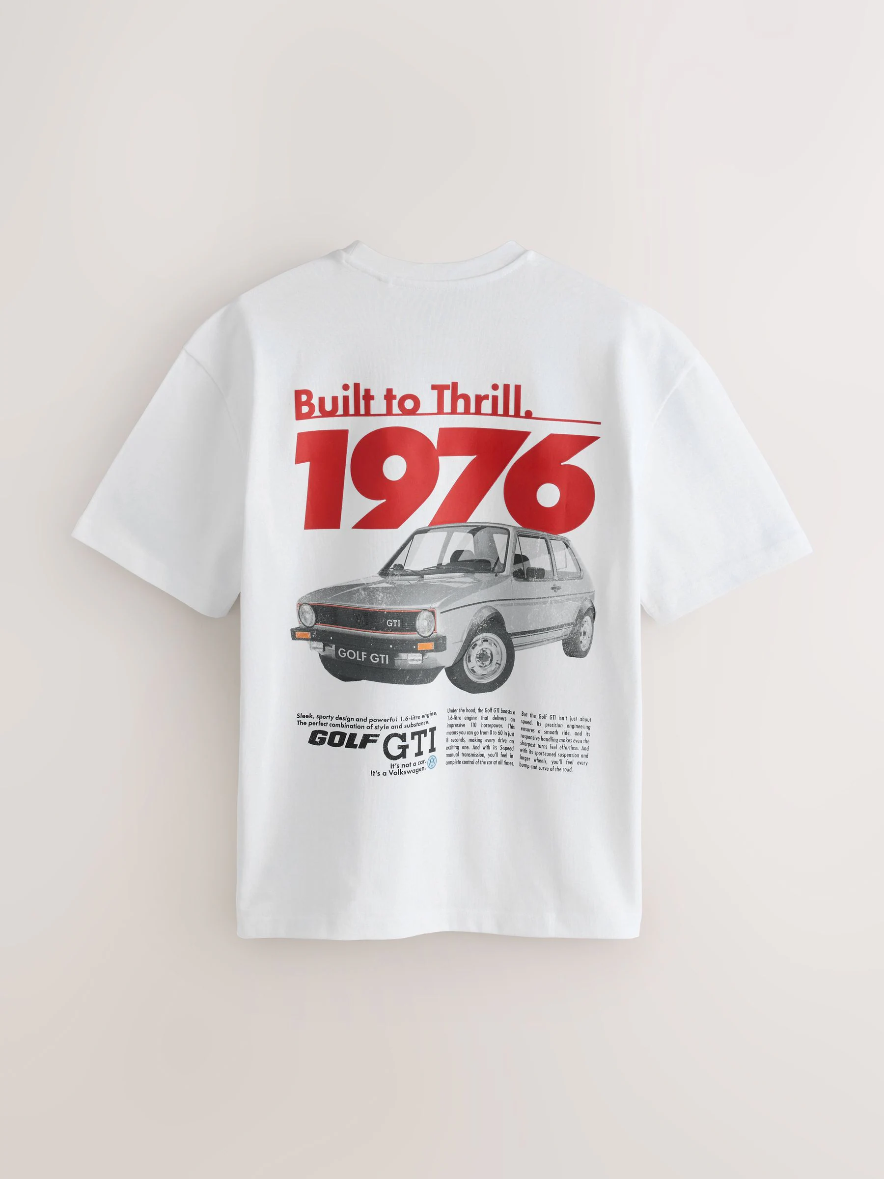 Wit - Hot Hatch T-shirt met autoprint