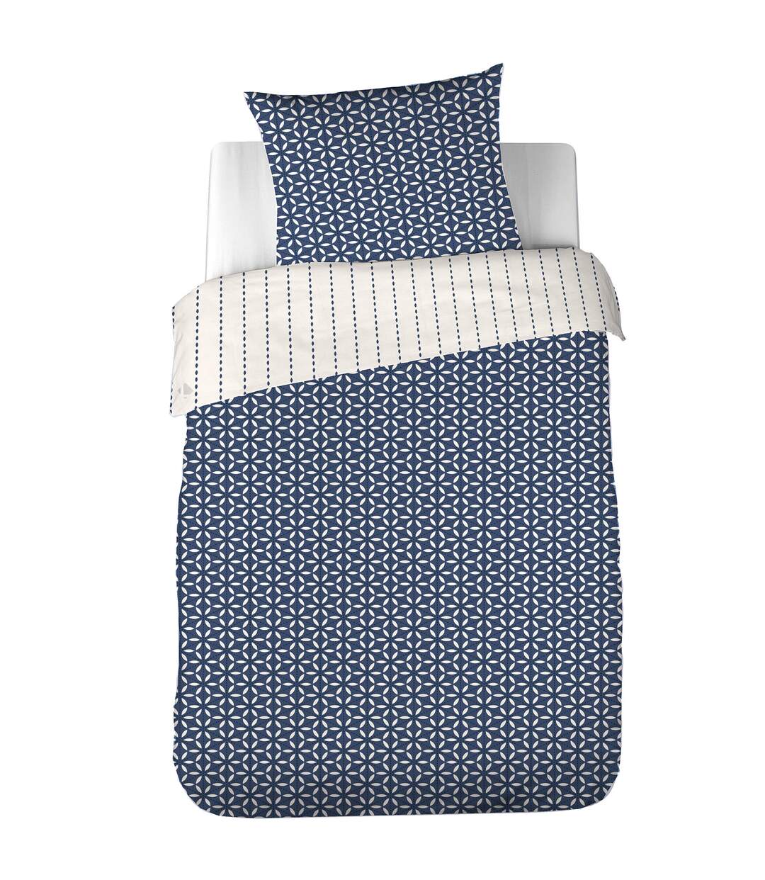 Parure de lit 260x240 cm coton HOLY Bleu