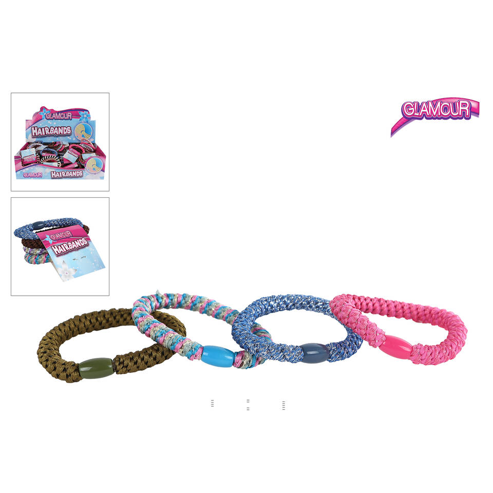 Glamour haarbandjes 4-delig
