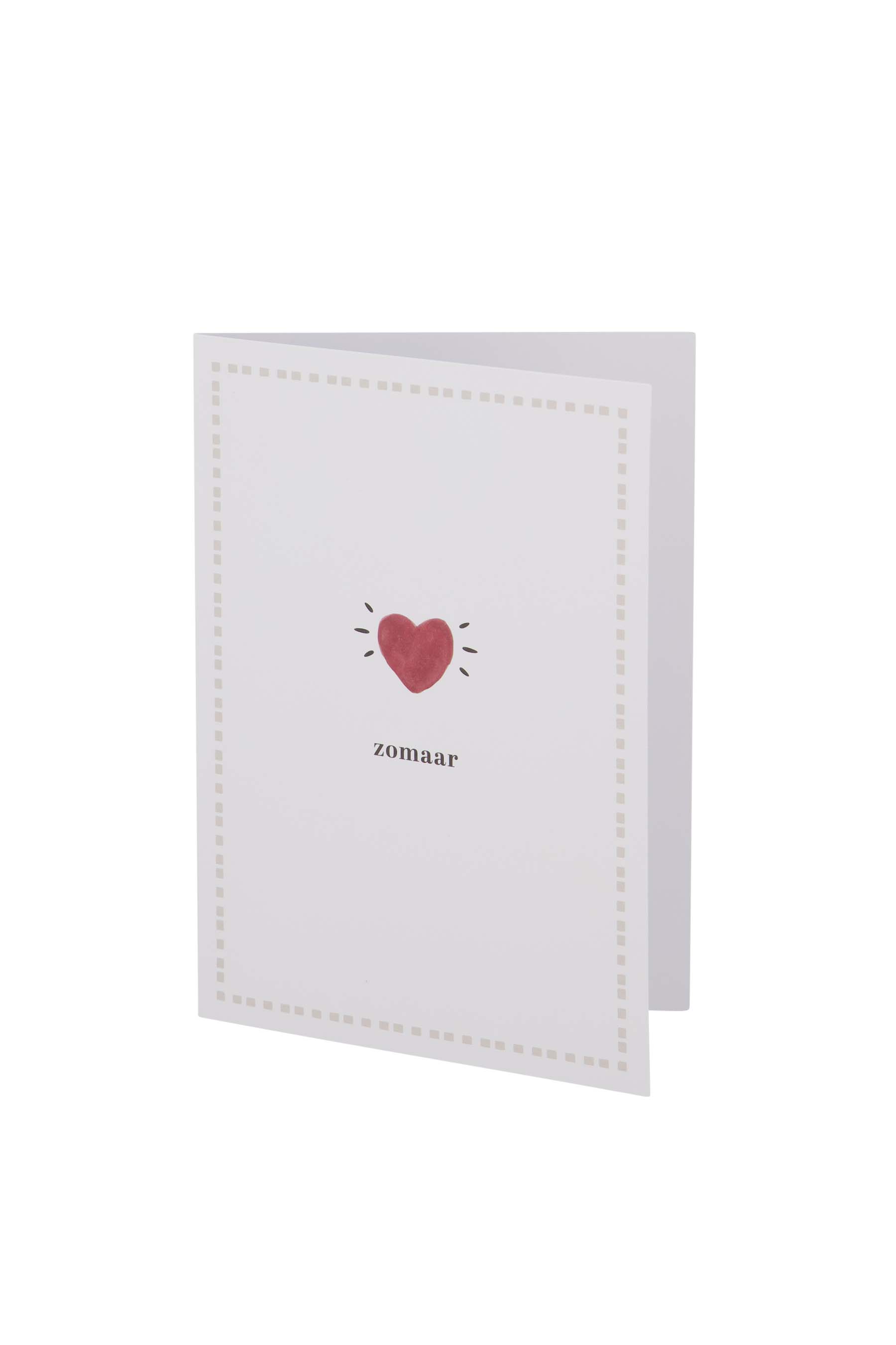 wenskaart zomaar wit/rood