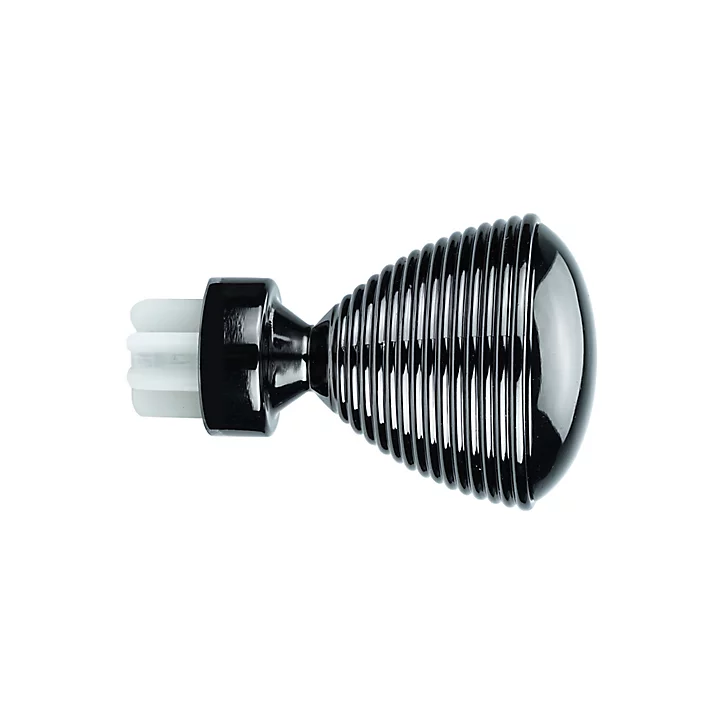 Embout cône pour barre à rideau GoodHome décapé 28 mm Kimlos noir
