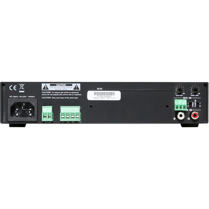 Audac COM104 powered mixer 100V/4 Ohm - 40 Watt