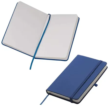 Easy Gifts Notizbuch im samtweichen PU-Hardcover mit 160 blanko Seiten, DIN A6, blau