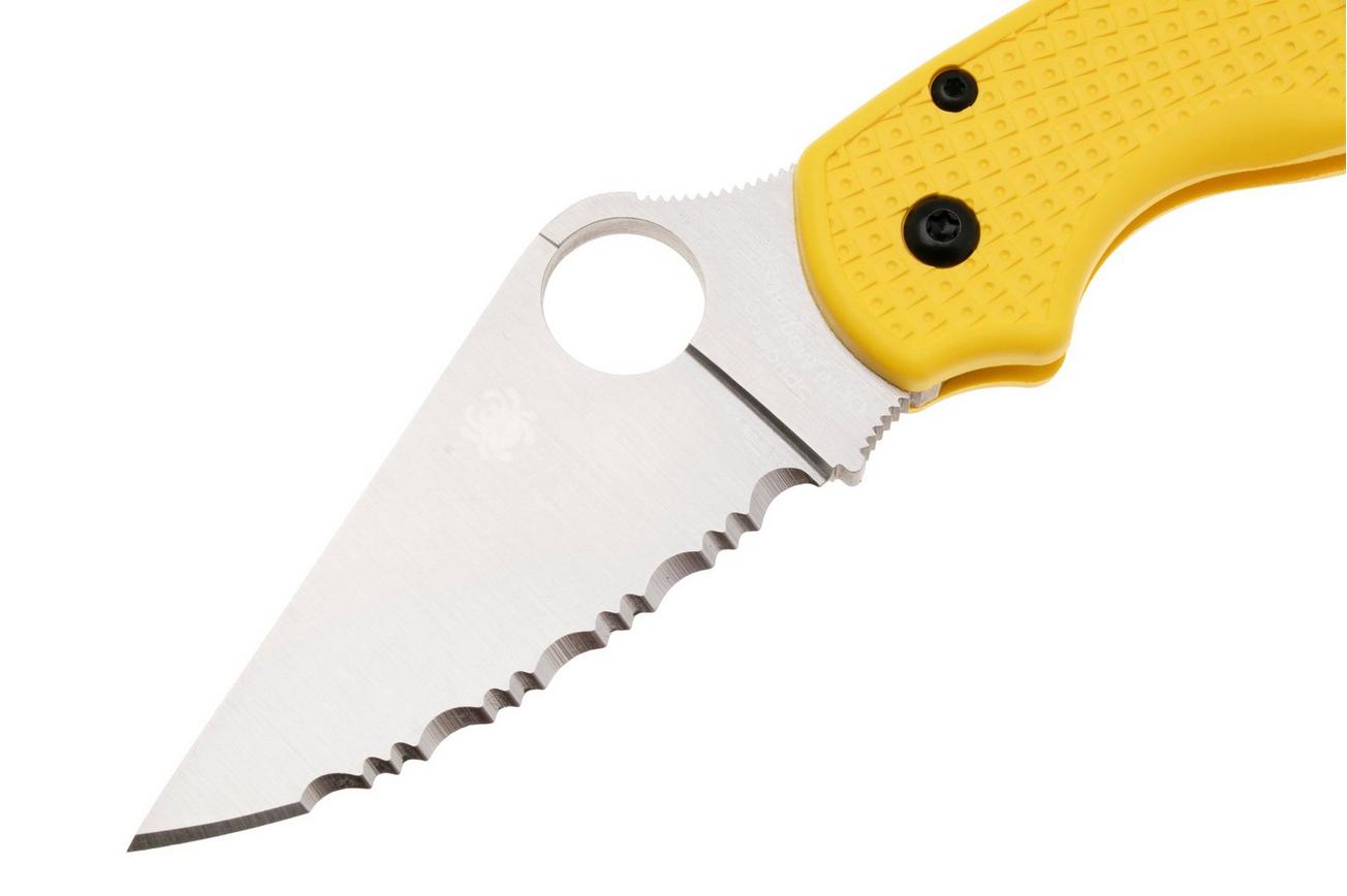 Spyderco Para 3 Salt Lightweight CPM MagnaCut C223SYL Yellow FRN, serrated zakmes