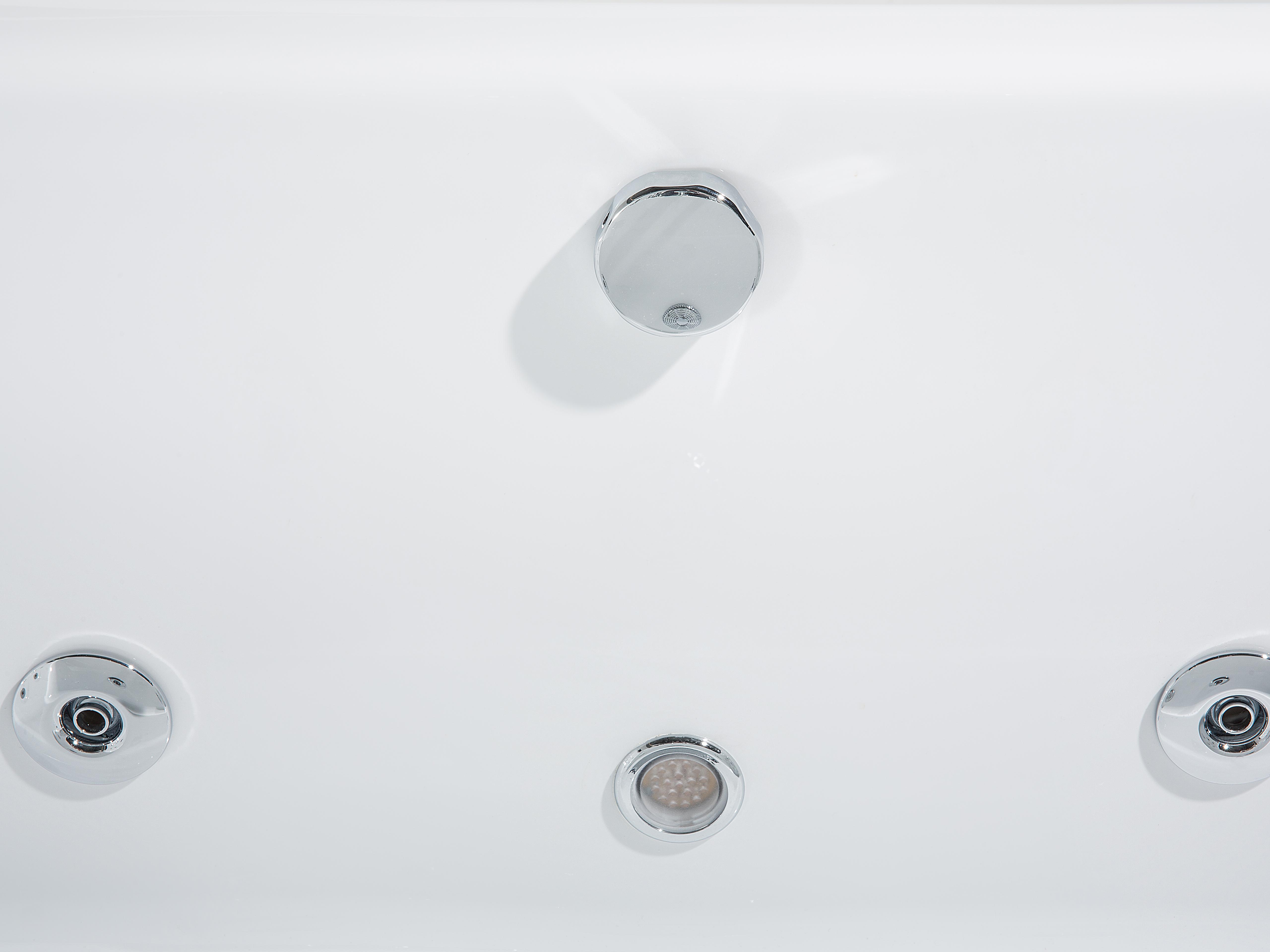 Hoek bubbelbad met LED MONTEGO 172 x 83 cm Wit