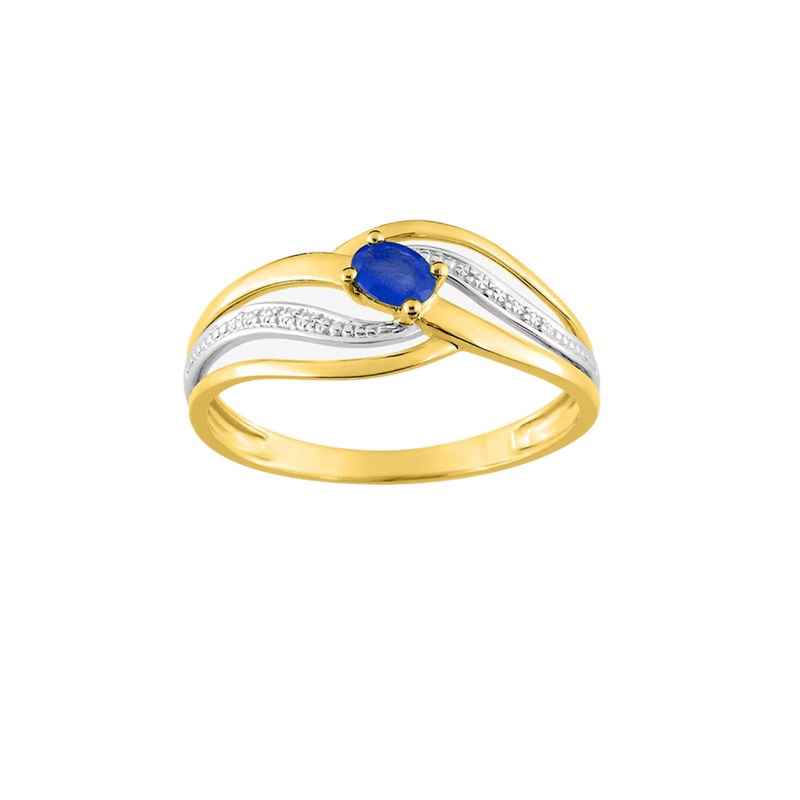 Bague femme - saphir - Or 9 Carats