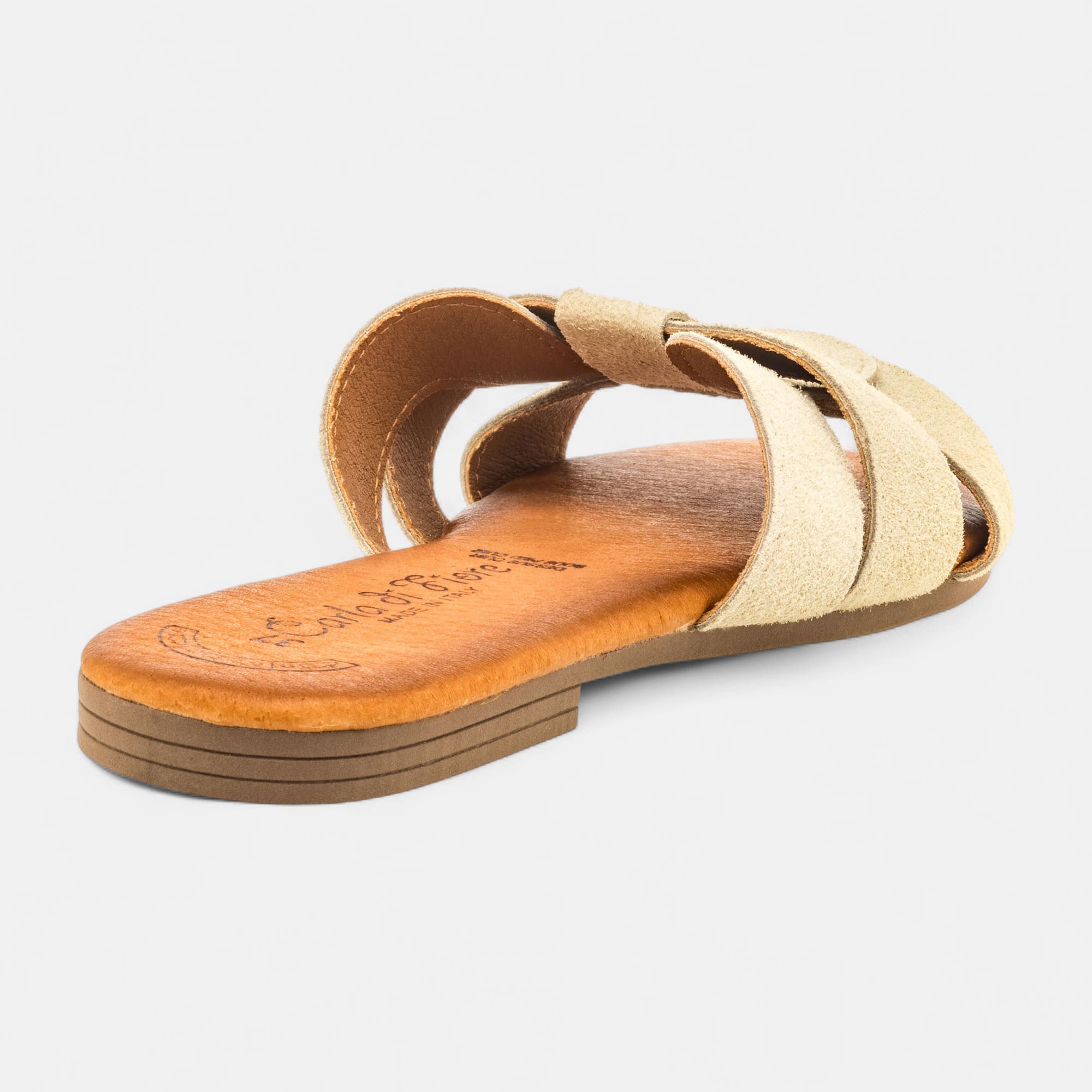 Mules Femme en cuir beige