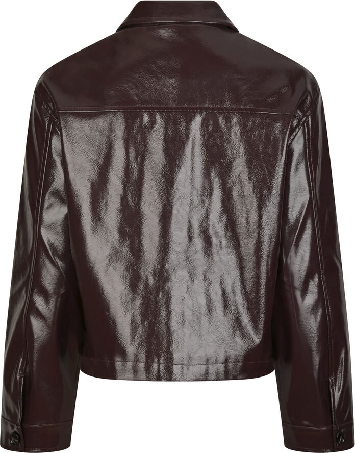 Neo Noir Emilia Patent Jacket Burgundy