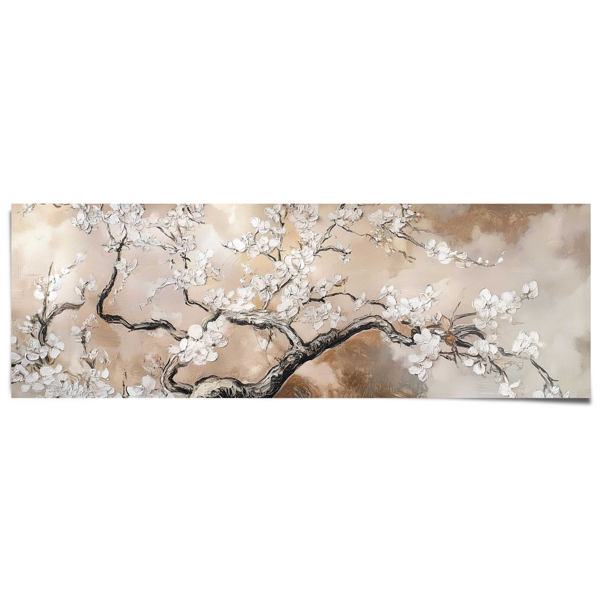 Reinders! Poster »Rustikale Blumen« Wohnzimmer - Beige - 170 gr.  Papier - Blumen und Pflanzen - 158x53 cm