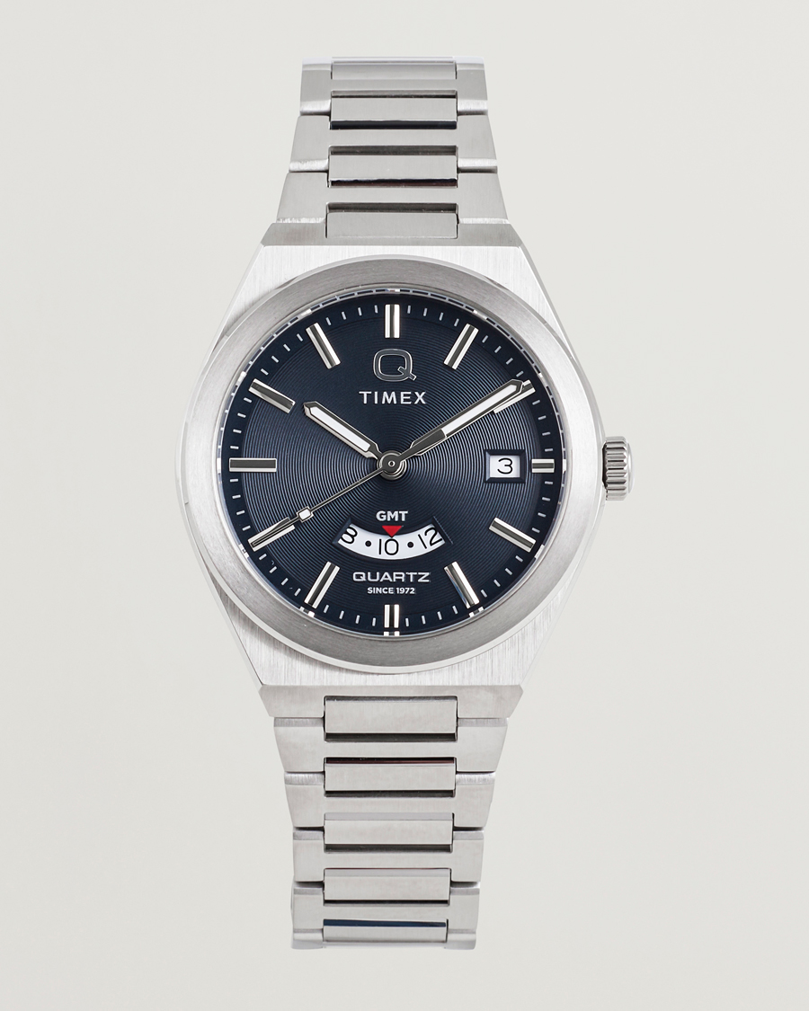 Timex Q Timex Continental GMT Stainless Steel 39mm Black Dial
