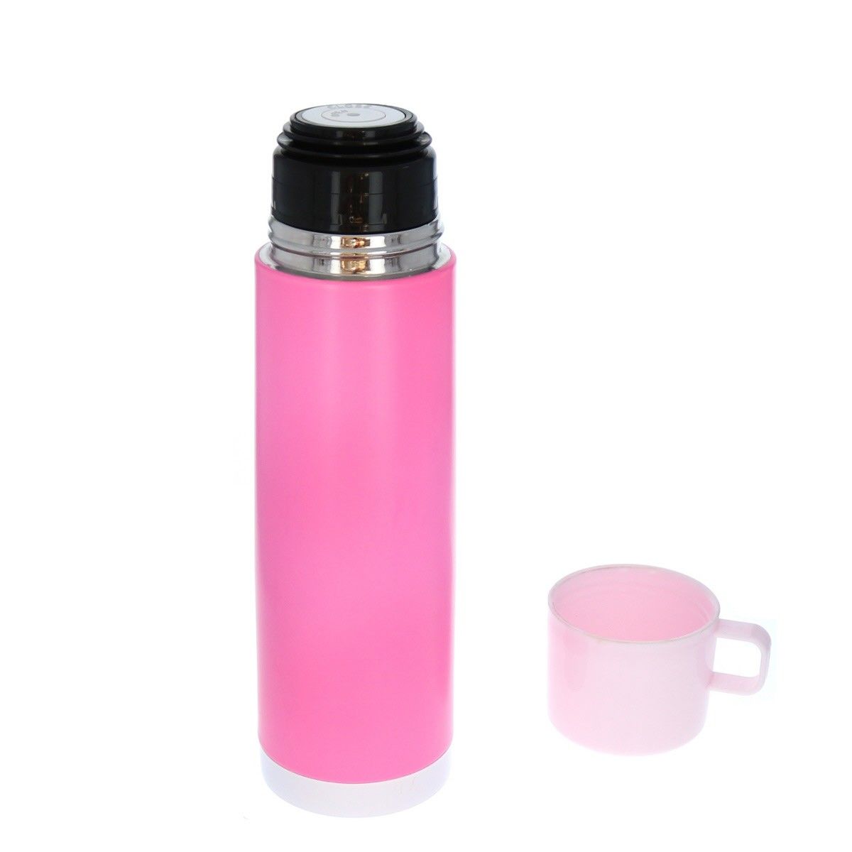 Gourde isotherme avec gobelet intégré rose  Pause goûter