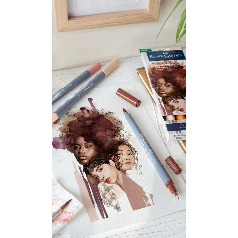 Faber-Castell<br>Tusser Dual Portrait 6 stk.