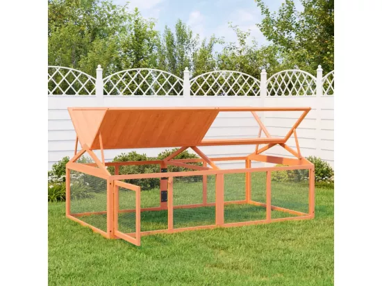 Enclos animaux marron 200x112,5x74 cm bois massif de pin